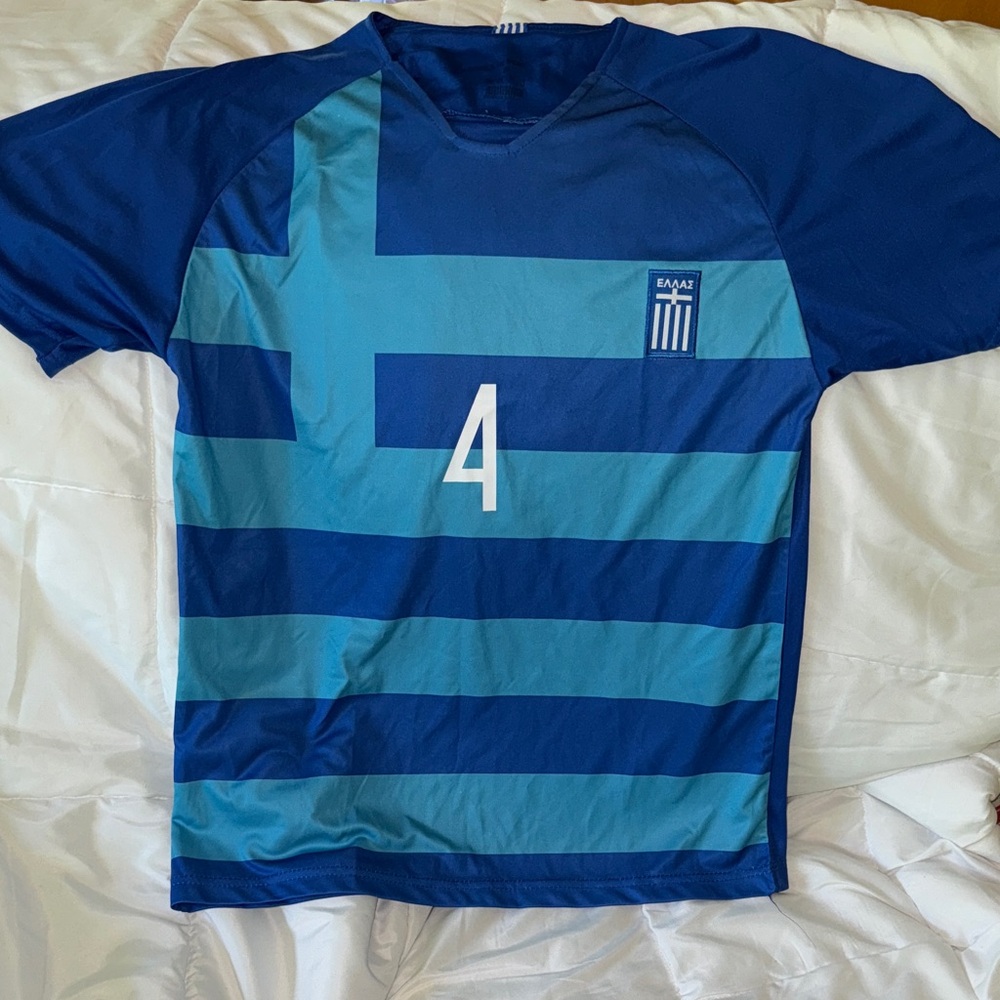 Greece National Soccer Stadium Jersey #4 Manolas